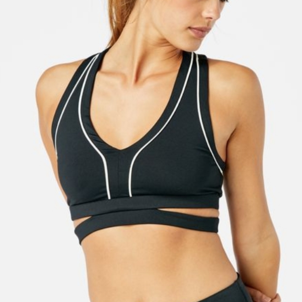 JUSTFAB ATHLETICS Contrast Piping Sports Bra